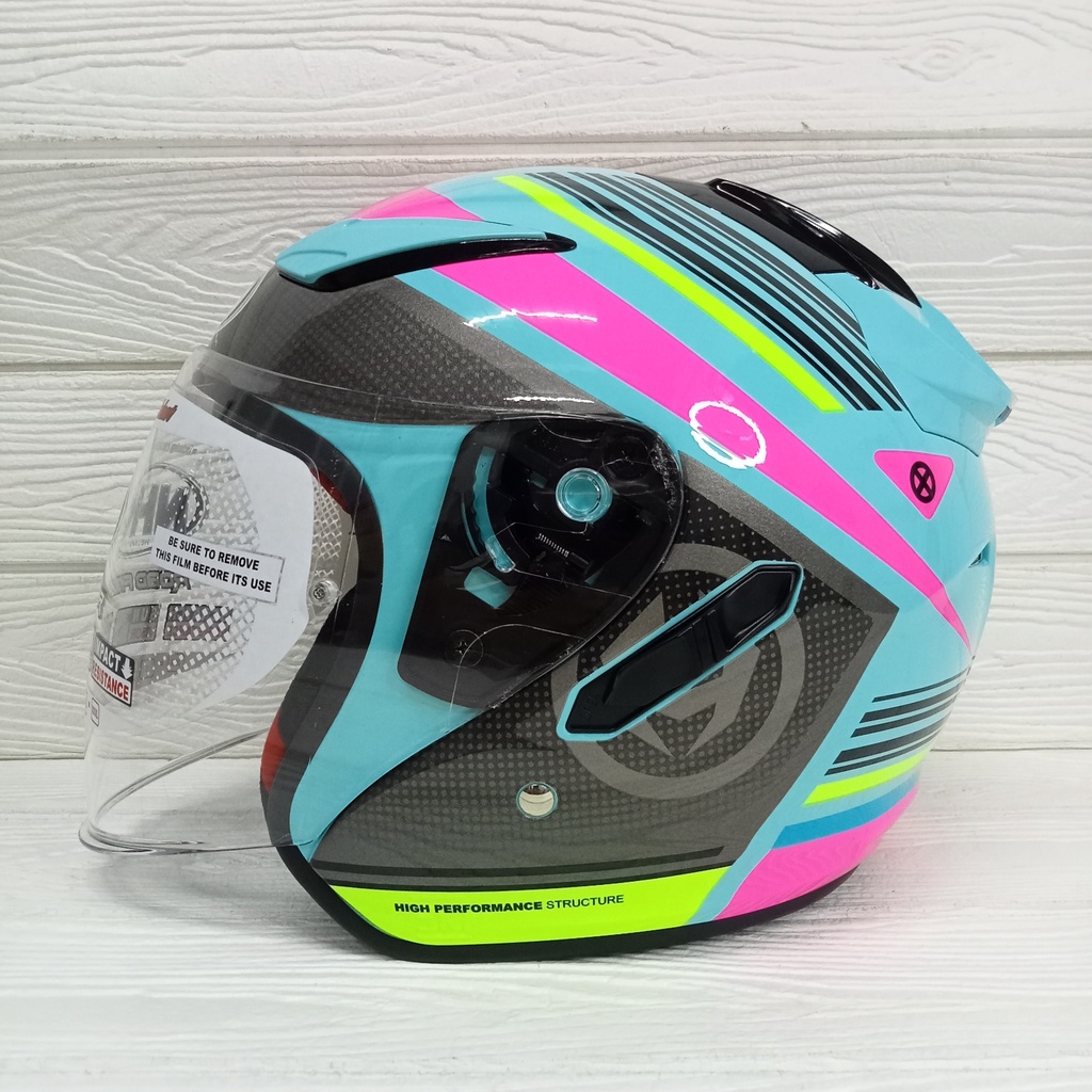 HELM NHK R1 ECTO NHK R-1 LIGHT TOSCA PINK DOUBLE VISOR ORIGINAL NHK