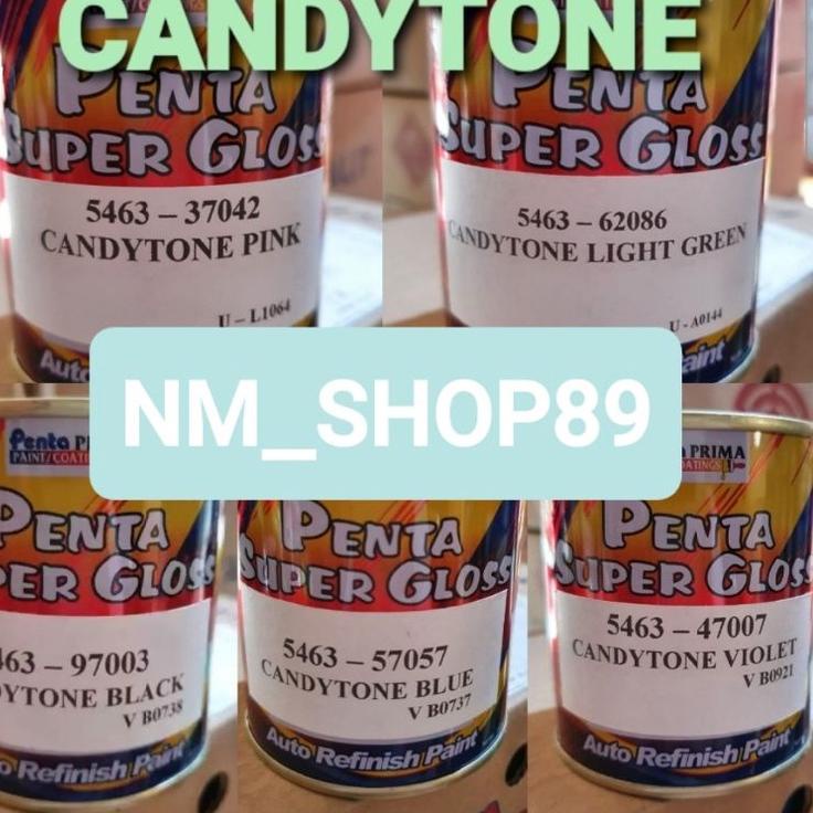 Terbaru.. Cat Penta Super Gloss Candytone Merah Kuning Biru Hitam Hijau Ungu Violet Pink Orange ISI 