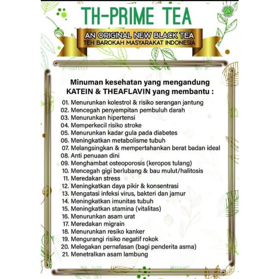 TH Prime Tea Black Tea 1 pouch Isi 70 Gram Teh Kesehatan Antioksidan Diet Detox
