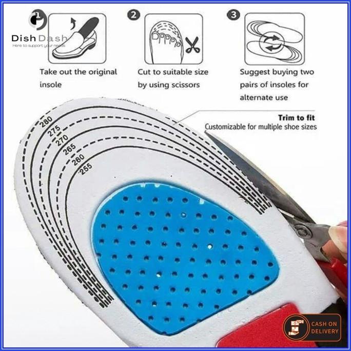 [BAYAR DI TEMPAT] 1 Pasang Insole Sepatu Gel Orthotic Shock Absorb Untuk Kaki Nyaman dan Anti BAU - Dengan Teknologi Shock Absorb Gel Orthotic Empuk dan Nyaman di Kaki