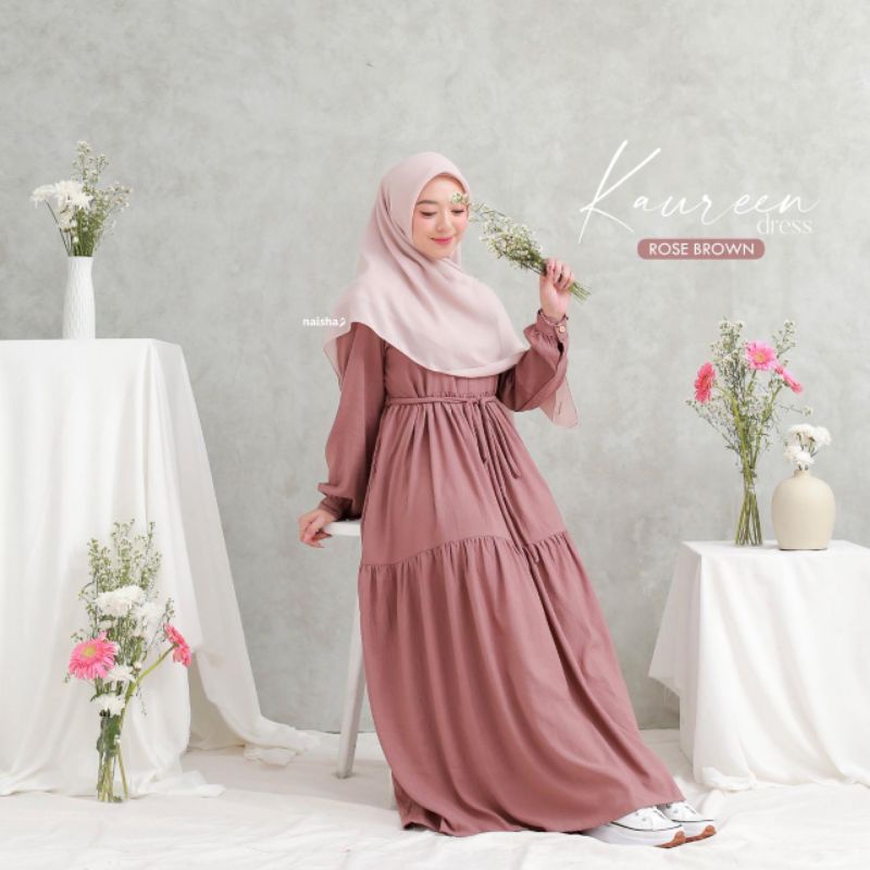 NAISHA - KAUREEN DRESS / Dress Remaja Kekinian / Gamis Kekinian Simple