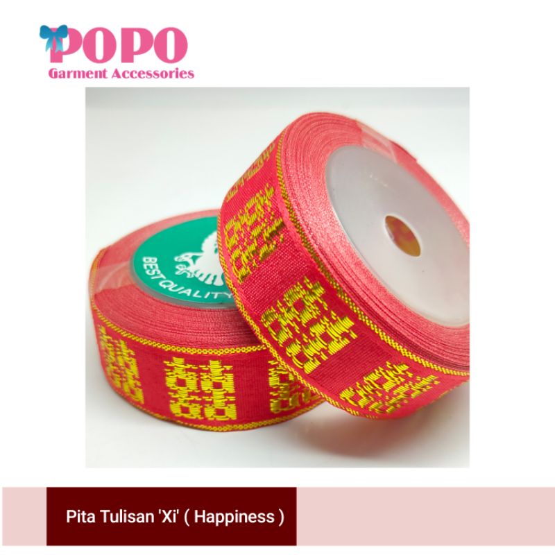 pita fancy mas / merah xi ( 2.5cm ) per Roll Rp12.500