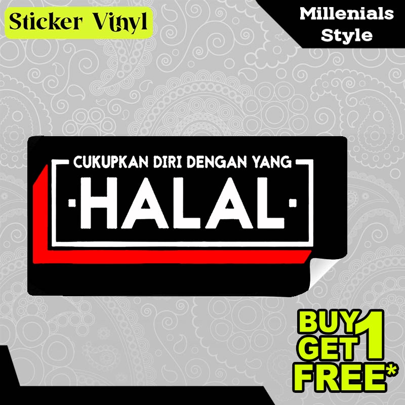

Stiker Sticker Cukupkan Diri Dengan Yang Halal Gambar Unik Desain Keren dan Kekinian Aesthetic Bahan Vinyl Satuan Anti Air