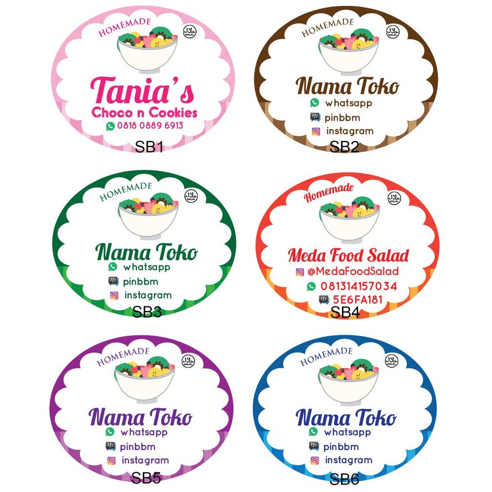 

[KODE AZMQJ] Sticker / stiker label toko produk makanan salad buah sayur