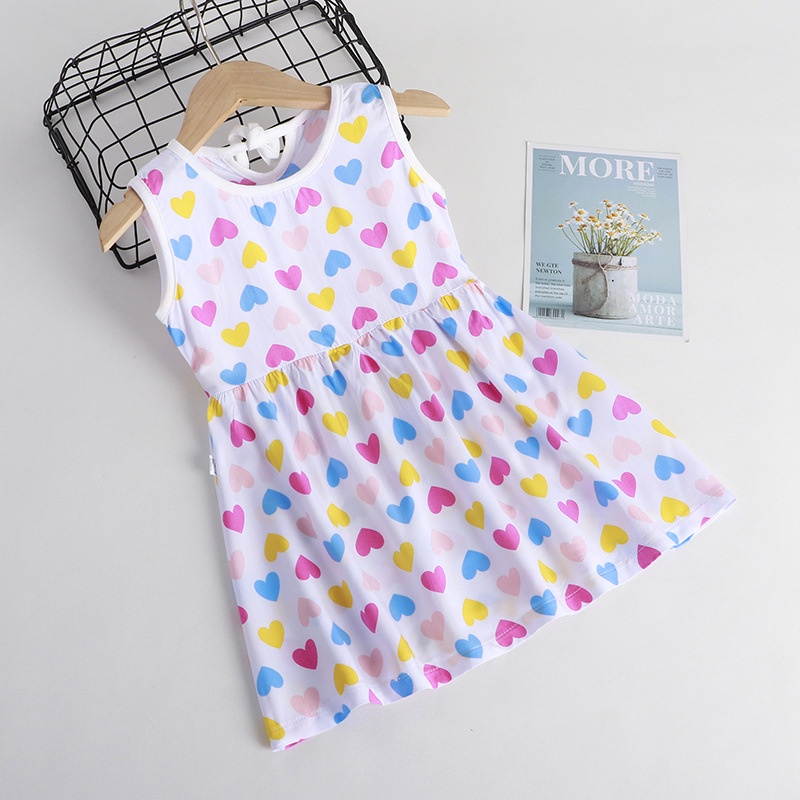 Baju Dress Terusan Santai Model Korea Anak Bayi Perempuan Katun import Gaun Cewek rumahan 1 2 3 tahun motif Bunga