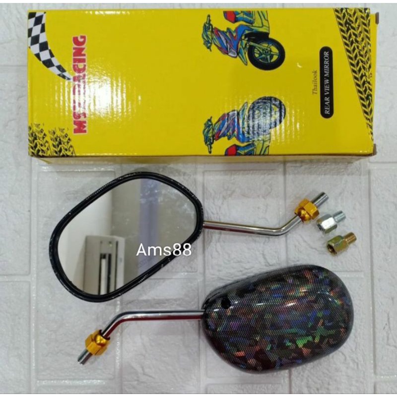 Sepasang Spion Carbon HoloGram New model Mio Universal Motor Mio Beat Scoopy Vario Fino Xeon Nmax Pcx Dll