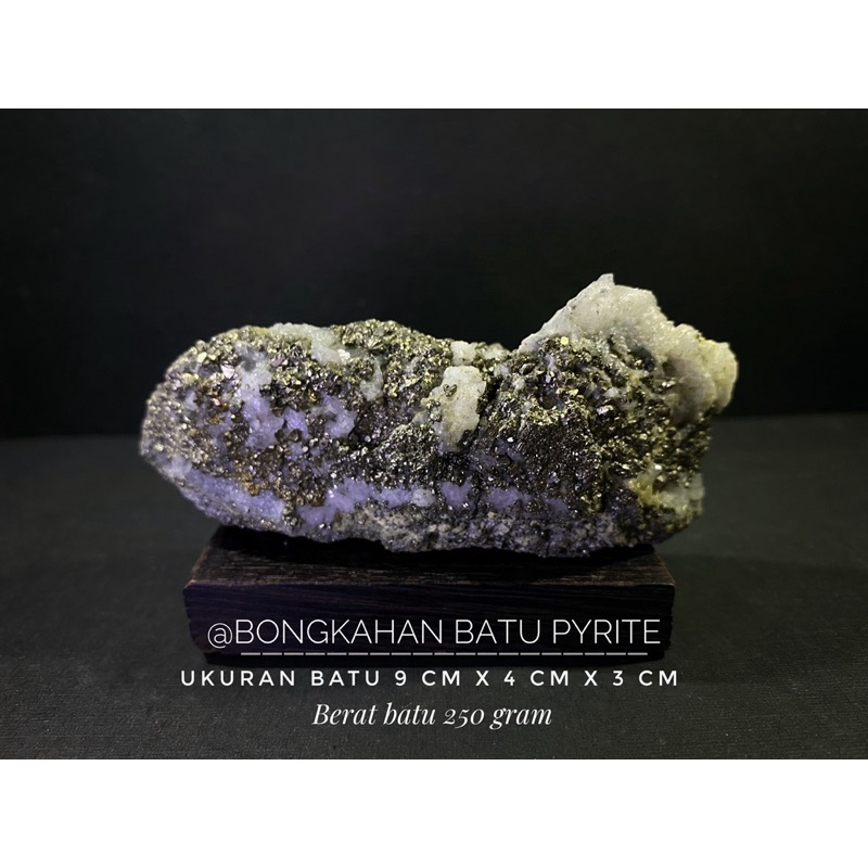 Batu Crystal Pyrite L15 atau Bongkahan Batu Pirit atau Batu Emas Semu atau Batu Kristal Pirit