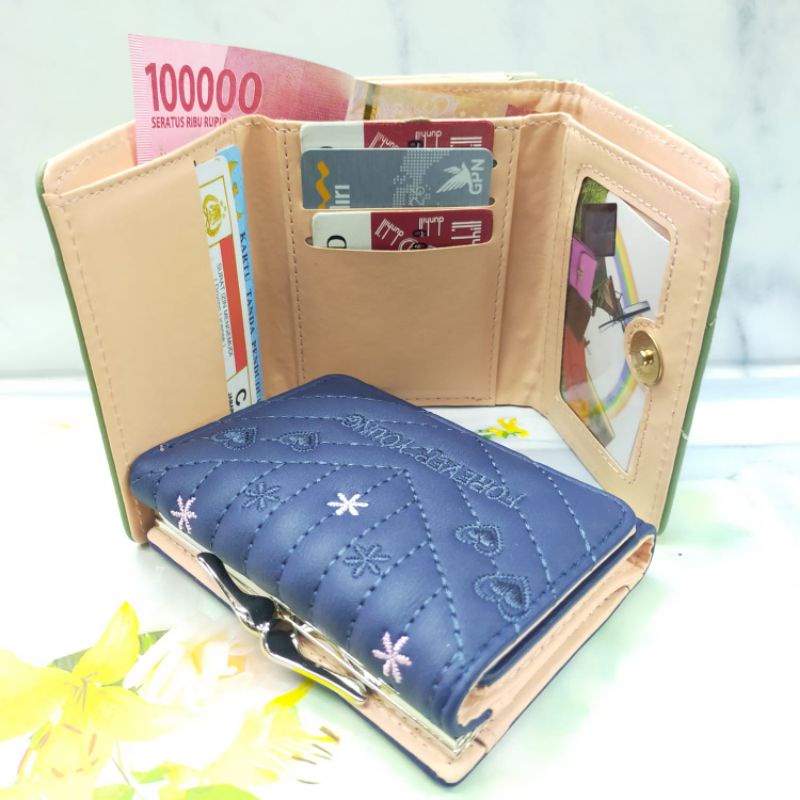 COD DOMPET WANITA LIPAT 3 BEHEL FOREVER YOUNG DOMPET BEHEL MINI WANITA TERBARU