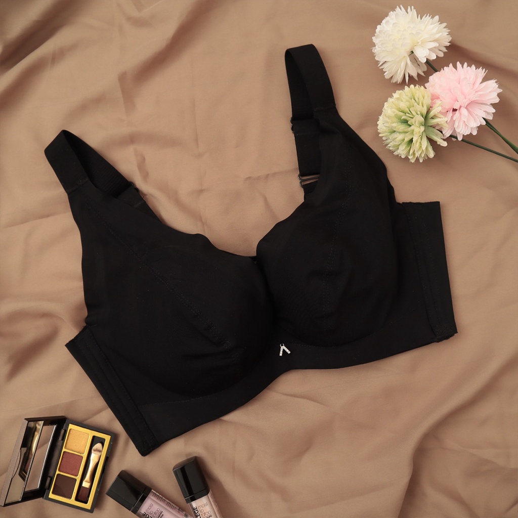 PROMO - FIORI Bra GRETA BLACK | Bra Kawat Tanpa Busa | Full Cup Tali Lebar | Kait 4