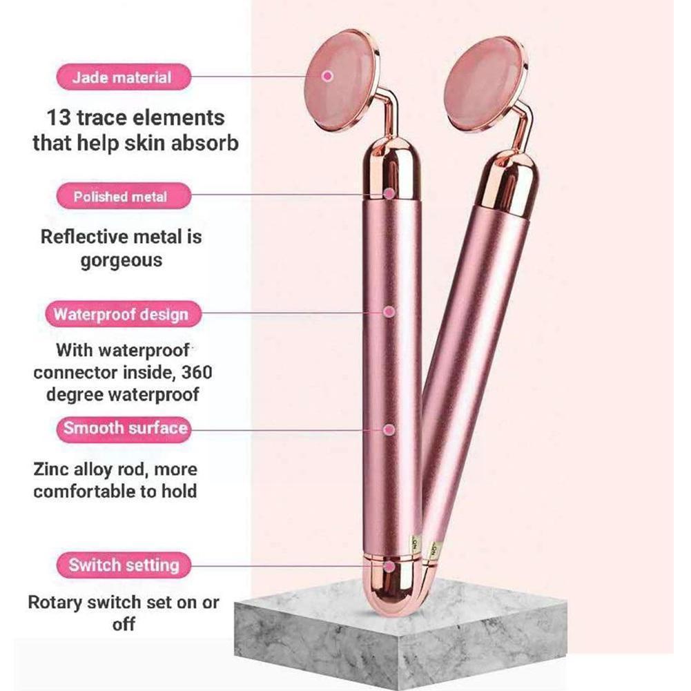 Roller Elektrik Untuk Wajah/Electric Rose Quartz Face Massager/Alat Pijat Wajah/Alat Pijat Wajah Rose Quartz Face