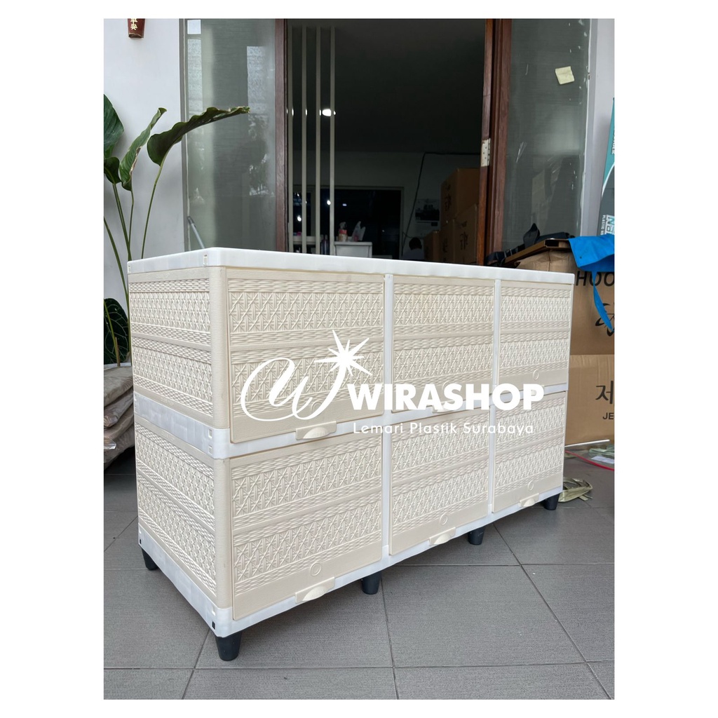 Lemari Pakaian Plastik Rak TV Loker Helm Serbaguna Murah Terlaris Praktis Ekonomis - Triple Club Flip Justin Fashion Alfa TCF 2 FTA 2 / Akako Zebra 3 pintu susun 2 Viral Multifungsi Motif Minimalis Modern Garansi Asli Anti Air