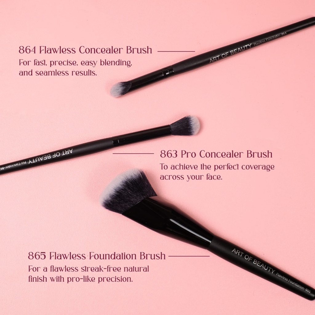 JUST MISS BRUSH KUAS MAKE UP [ 872 / 868 / 865 / 864 / 863 / 8F / 805 / 862 / 861 / 854 / SET ] ANGLE BLUSH POWDER FLAWLESS FOUNDATION CONCEALER FAN EYEBROW DUO EYESHADOW EYE BLENDING BRUSH