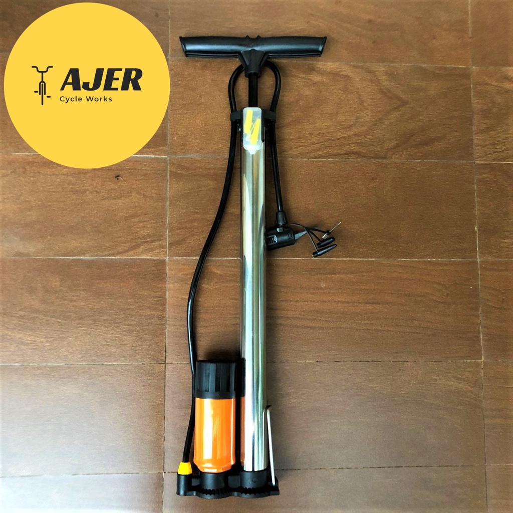 Pompa lantai High Pressure 160 psi Sepeda Motor Bola Mobil floor pump meteran gauge