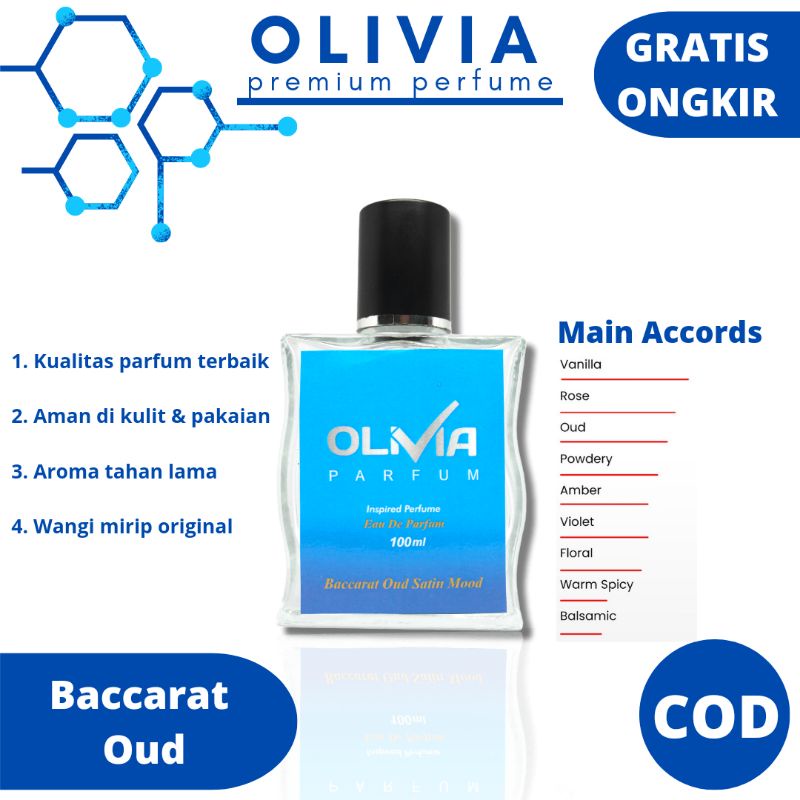 Parfum Wanita Baccarat Oud Satin Mood Parfume Cewek Woman Best Seller - Olivia Parfum