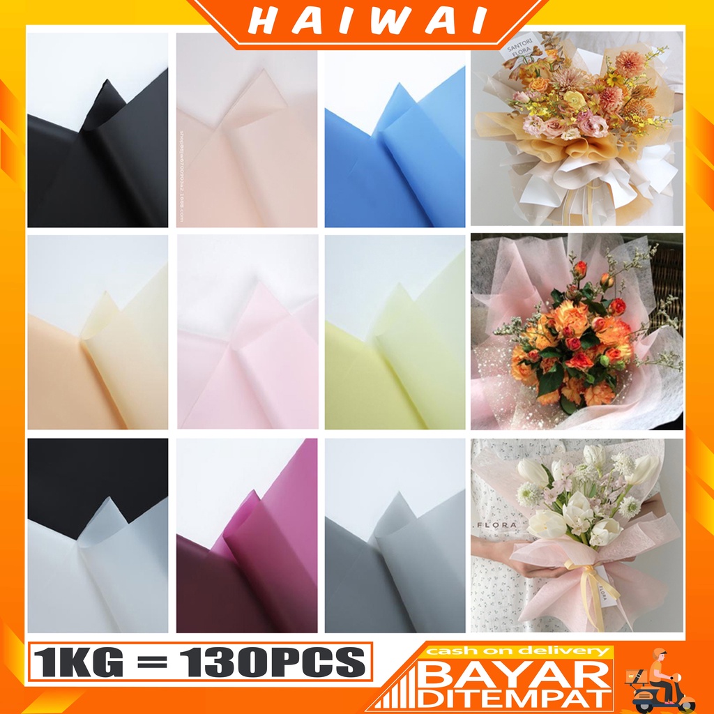 

HaiWai COD Kertas Bunga Tissue / Kertas Anti Minyak / Tisu Florist Buket Bunga Korea Hampers / Tissue Paper Craft Wrapping Packaging Sampul KB50