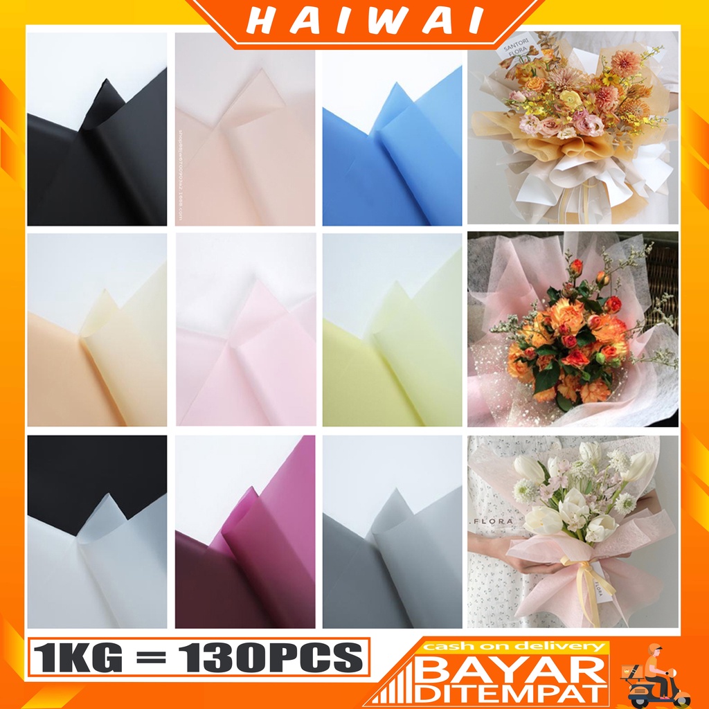 HaiWai COD Kertas Bunga Tissue / Kertas Anti Minyak / Tisu Florist Buket Bunga Korea Hampers / Tissue Paper Craft Wrapping Packaging Sampul KB50