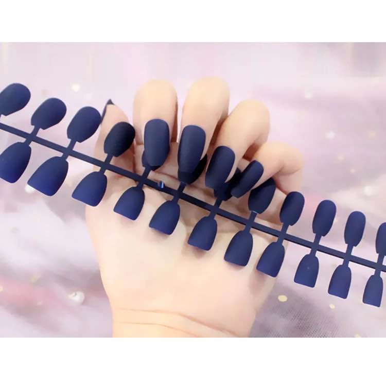 Raka Acc - 24pcs Kuku Palsu Matte Kuku Palsu Panjang False Nail Art tips Matte Nude Coffin Ballerina Drop shaped Press On Fake full cover Fingernail