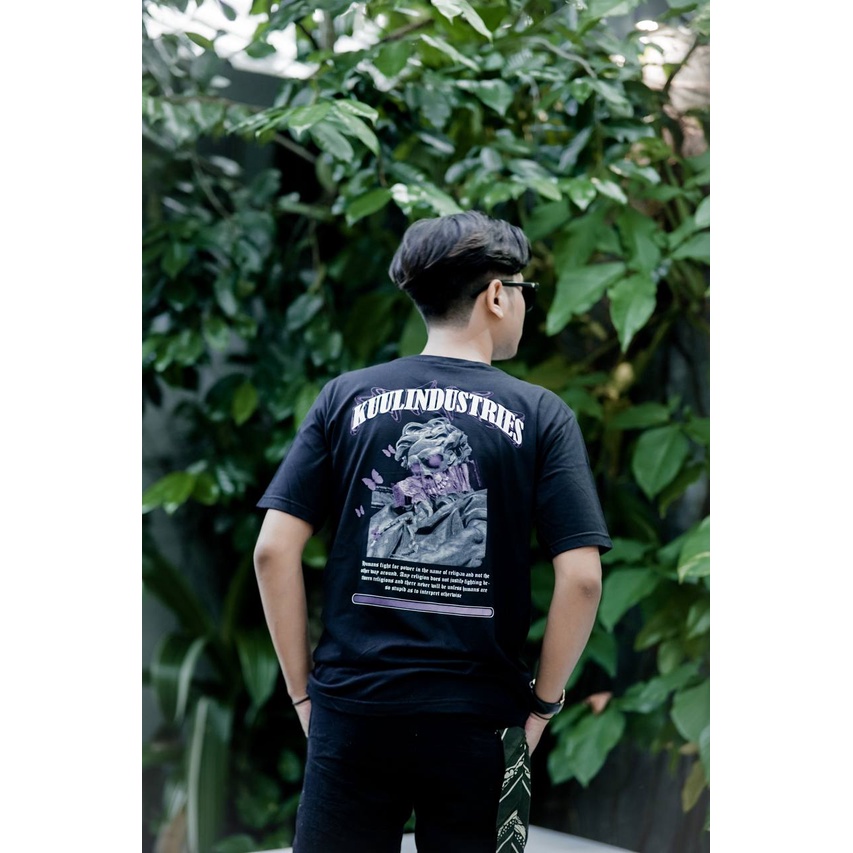 Kuul Industries -Tshirt Kaos Baju Distro Pria Cowok Laki Justify Fight Black | Cotton Katun Pria Wanita  | Kaos Oblong Sablon Lengan Pendek | StreetWear |Keren |Murah