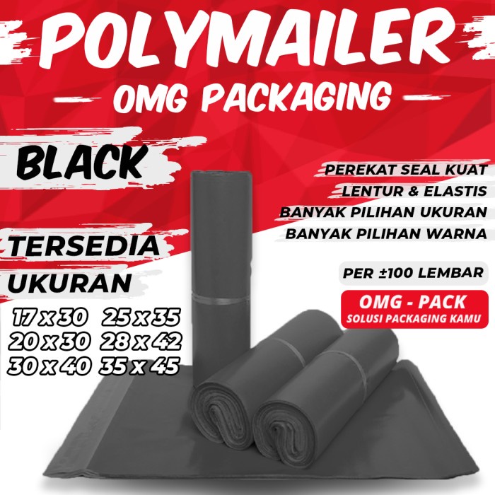 

Jual Plastik Polymailer Hitam Black Mate Premium Tebal Kantong Amplop Pack Sale!!!