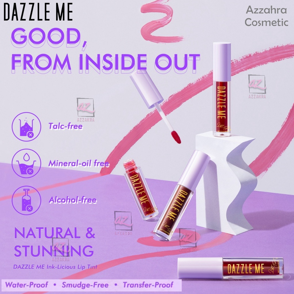 DAZZLE ME Ink-Licious Lip Tint BPOM | Mattedorable Long Lasting Liptint Hyper Moisturizing Lip Stain