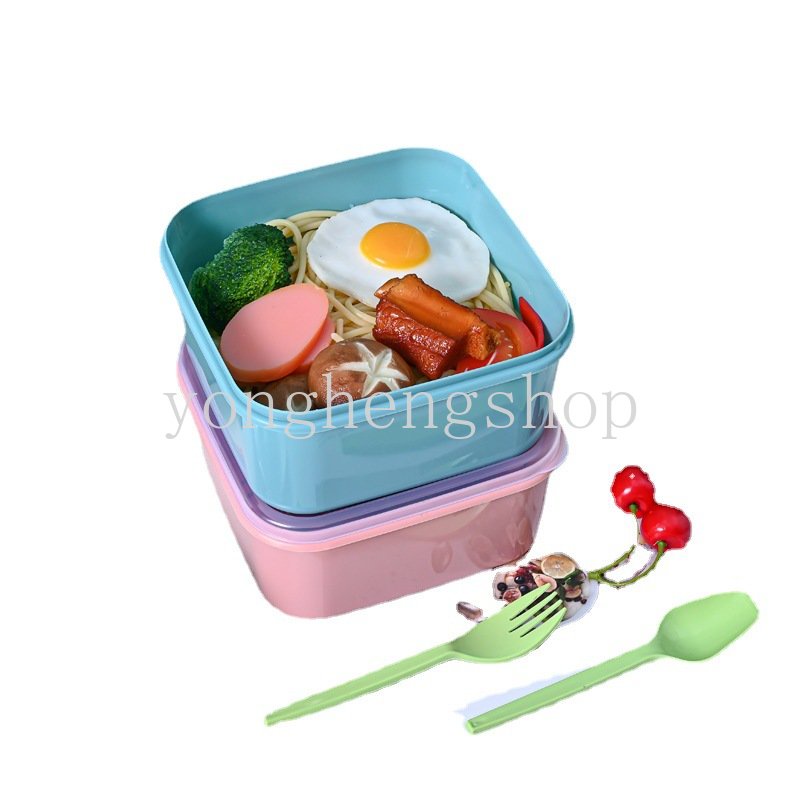 Kotak Makan Siang Bento Portabel Bentuk Persegi Bahan Pp Untuk Anak