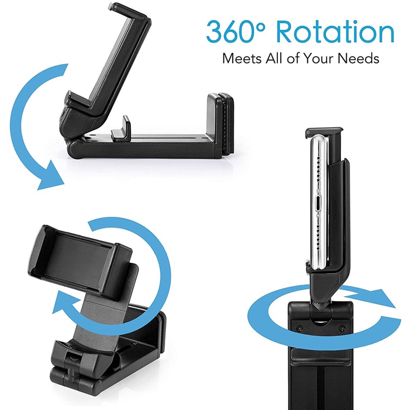 Stand Holder / Dudukan Smartphone Rotasi 360 Derajat Adjustable Untuk Travel° Stand Holder Hp Universal Multifungsi Bisa Dilipat / Berputar