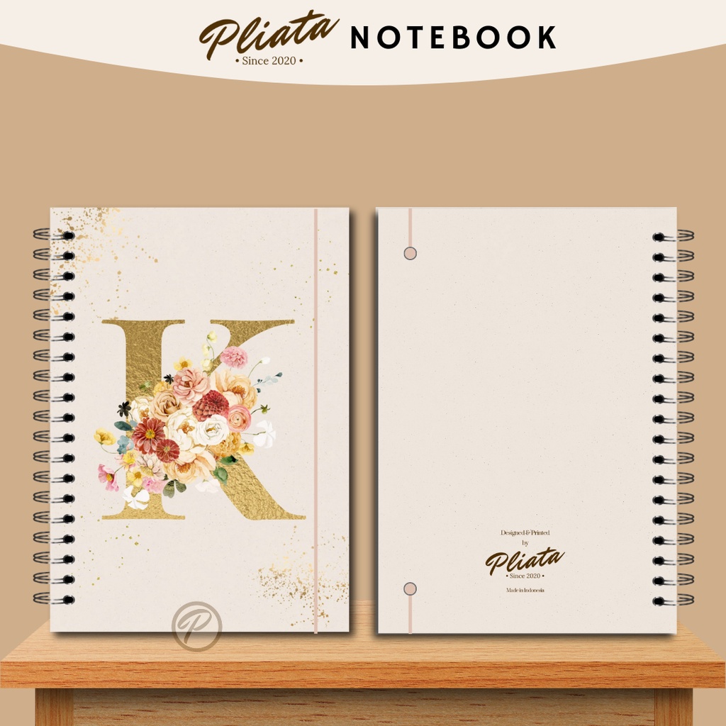 PLIATA NOTEBOOK SPIRAL - GOLD K-O - Softcover Doft Aesthetic Book Buku Tulis