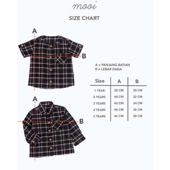 Mooi Hugo / Kenji Shirt 1-5 Tahun Kemeja Pendek Panjang Flanel Kotak Kotak Fashion Anak Laki Laki CBKS S23