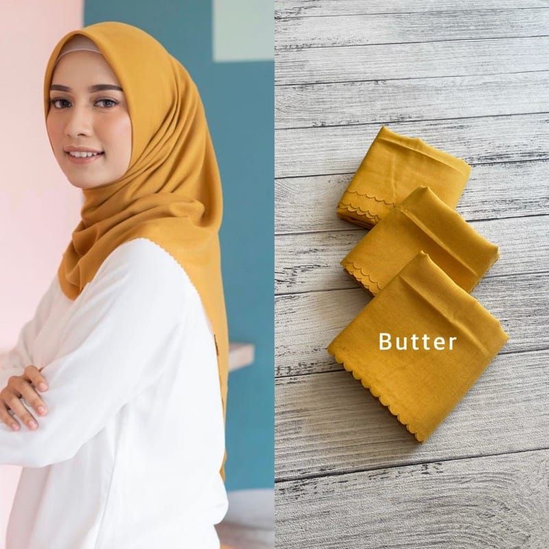 Hijab bahan DenayVoal polos warna butter