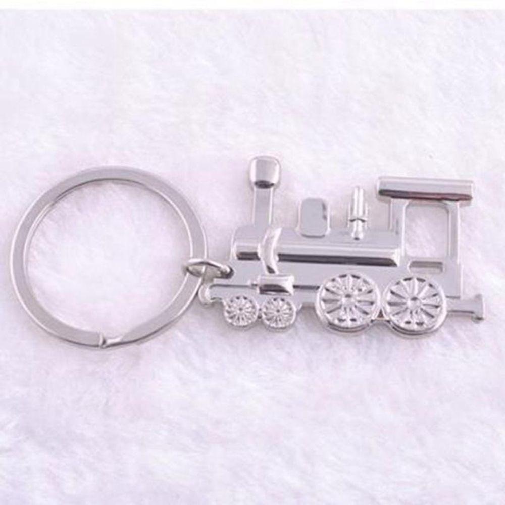 Needway Gantungan Kunci Lokomotif Metal Silver Keyring Fob Otomotif Punk