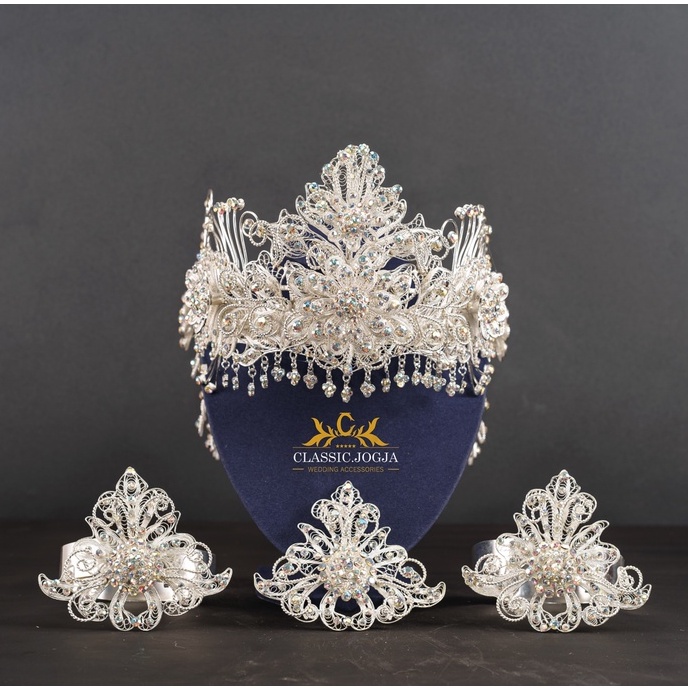 Siger Sunda Trap Janet Premium Silver /Siger manten/siger sunda pengantin murah/siger sunda/Siger Su