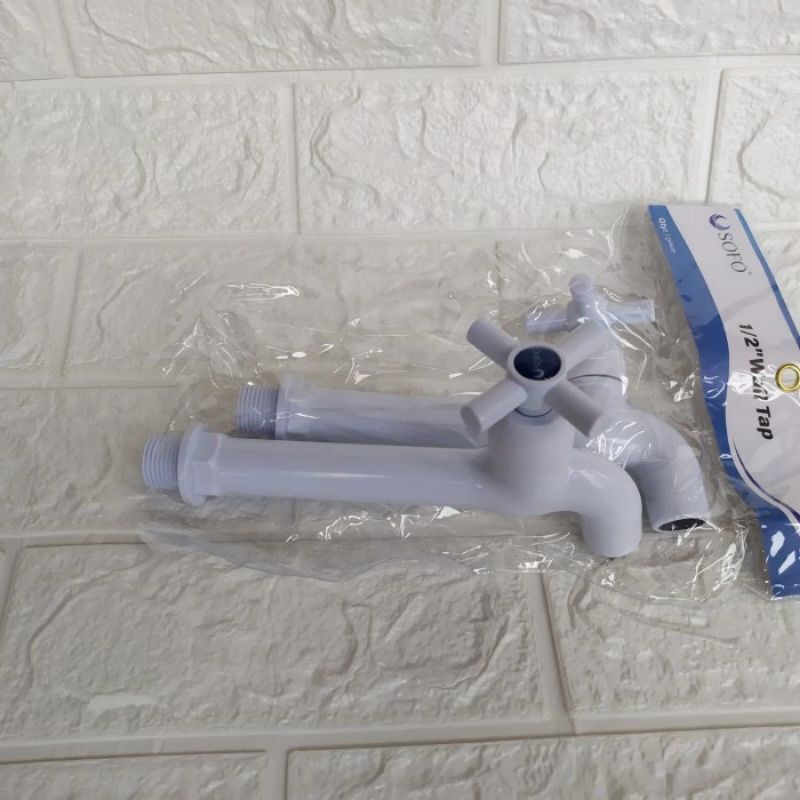 Kran Tembok leher panjang PVC / Kran wudhu / Kran tembok long - Sofo