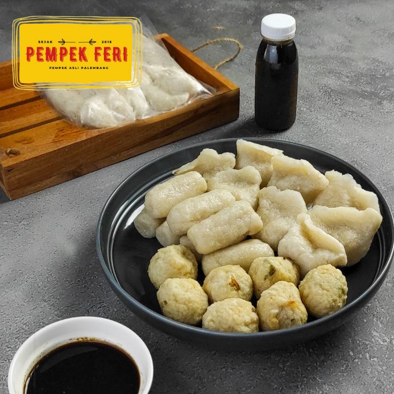 

pempek enak asli palembang Feri,pempek campur kecil isi 30pcs