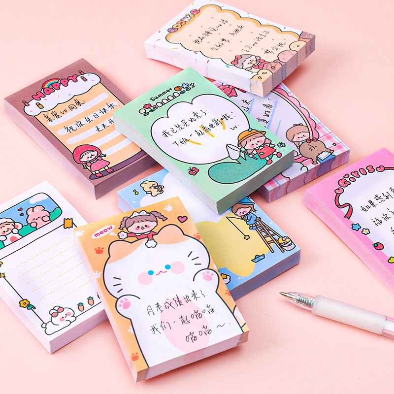 PAOPAO Sticky Notes Import Girisu Meow Cute Cartoon Character Notes