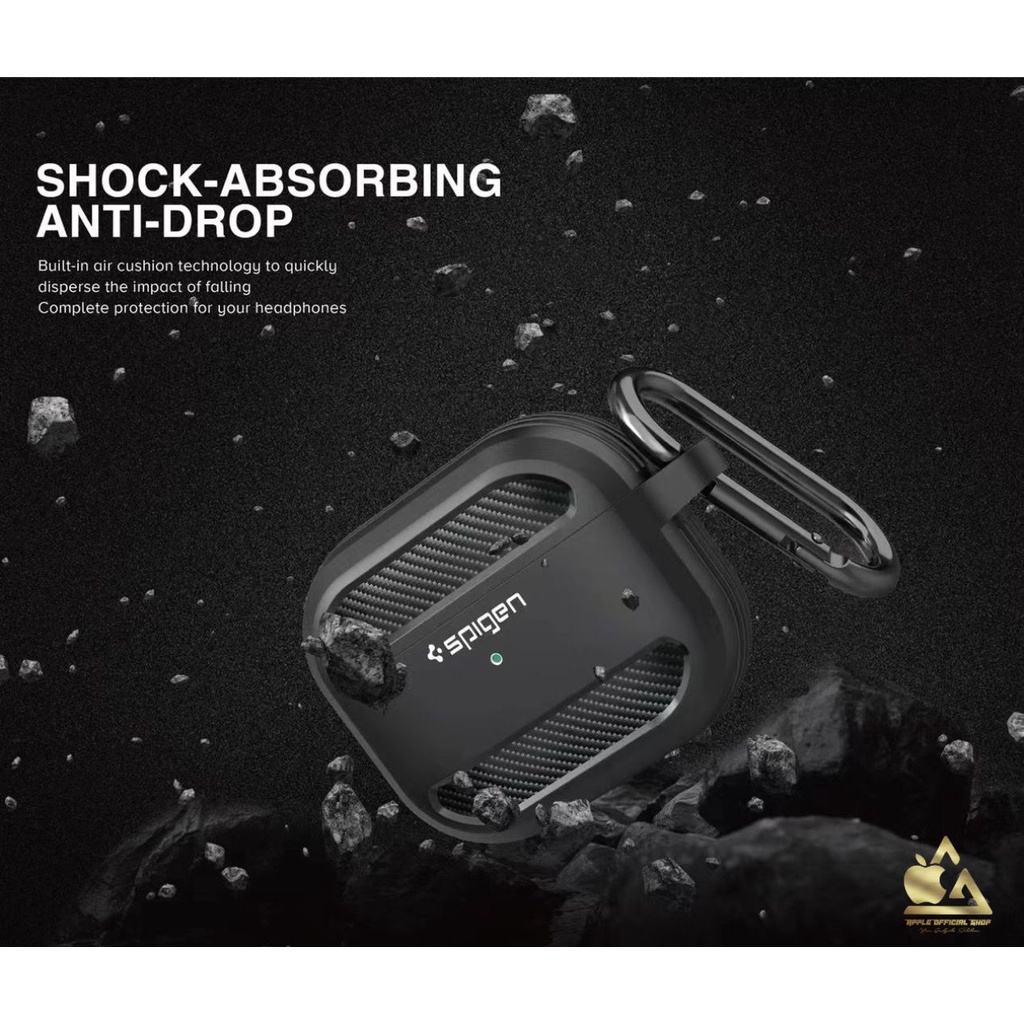 Case Airpods Spigen Rugged Armor Airpods Gen 1 2 3 PRO  Carbon Karbon Silikon Silicone Earpods Inpods Earphone Softcase Pouch Motif Keren Karakter Cartoon