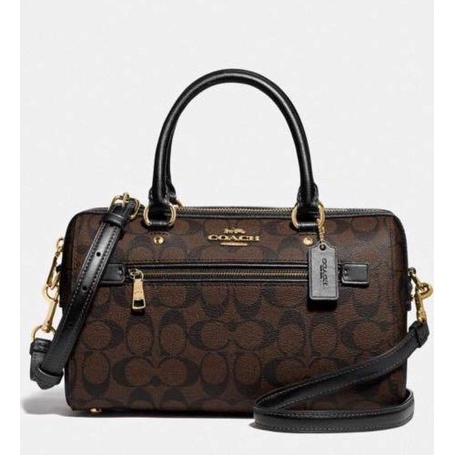 Coach Signature Rowan Satchel Brown Black Tas Coach Original 100%