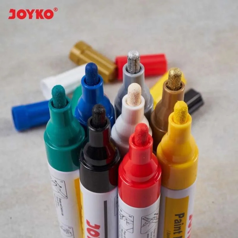 

JOYKO Spidol Permanen Serbaguna PTM 37-44 Paint Marker Putih-Silver-Gold Permanent Opaque Ink