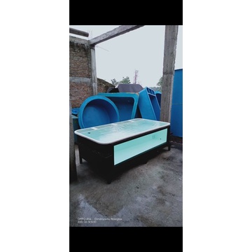 bak fiber kaca panjang 2m lebar 1m hitam putih