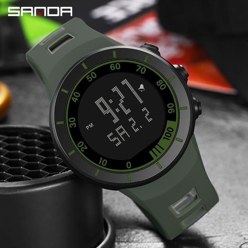 VIRAL SANDA 9001 Jam Tangan Pria Digital EL Backlight Sport Watch Anti Air