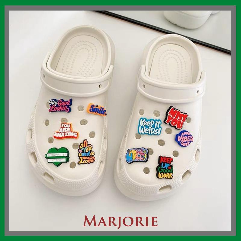 Charms Sepatu Motivasional Phrases jibbitz crocs Untuk Aksesoris Pesta Anak Lucu-MJD