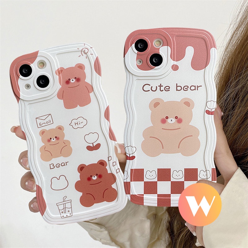 Soft Case Motif Kartun Beruang Untuk OPPO A55 A96 A57 2022 A95 A5s A16K A7 A12 A15s A93 A3s A16 A9 A53 A54 A5 A74 A16E A35 A1k A76 F9 A16 A33 A2 A16E 62 A15 Case Cover Handphone