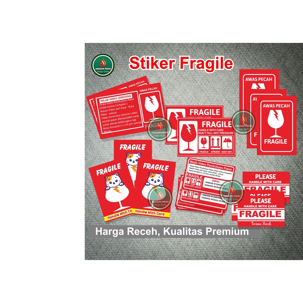 

stiker fragile murah | Sticker Unboxing Pengiriman Stiker Fragile Wajib Video Unboxing Stiker Segel Unboxing | ukuran 6 x 4 cm