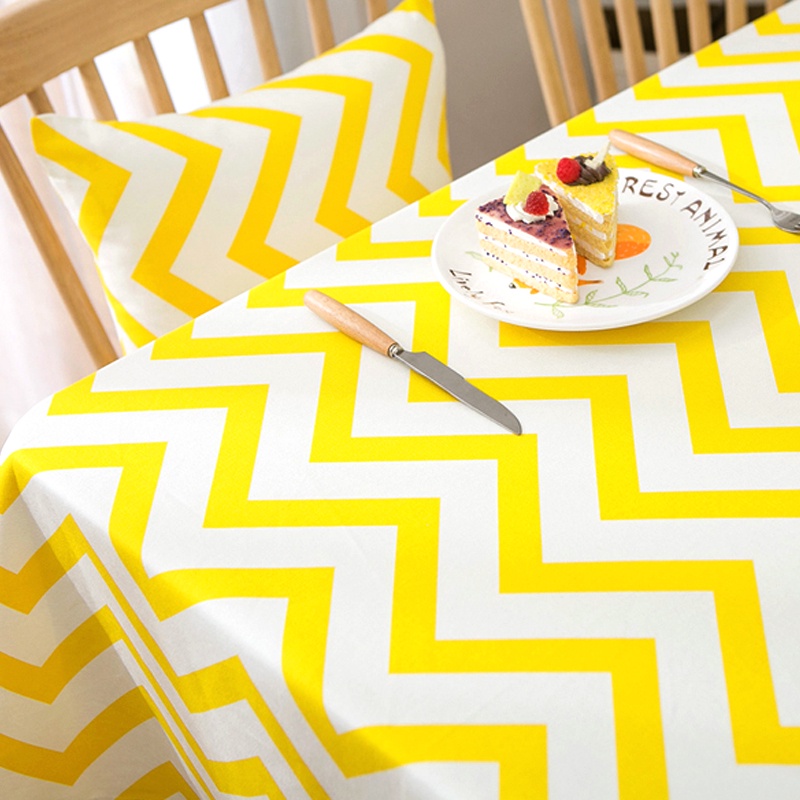 Taplak Meja Motif zig zag Estetik Gaya Korea / Taplak Meja Makan Ukuran 137cm x 183cm Plastik Anti Air Motif zigzag Minimalis