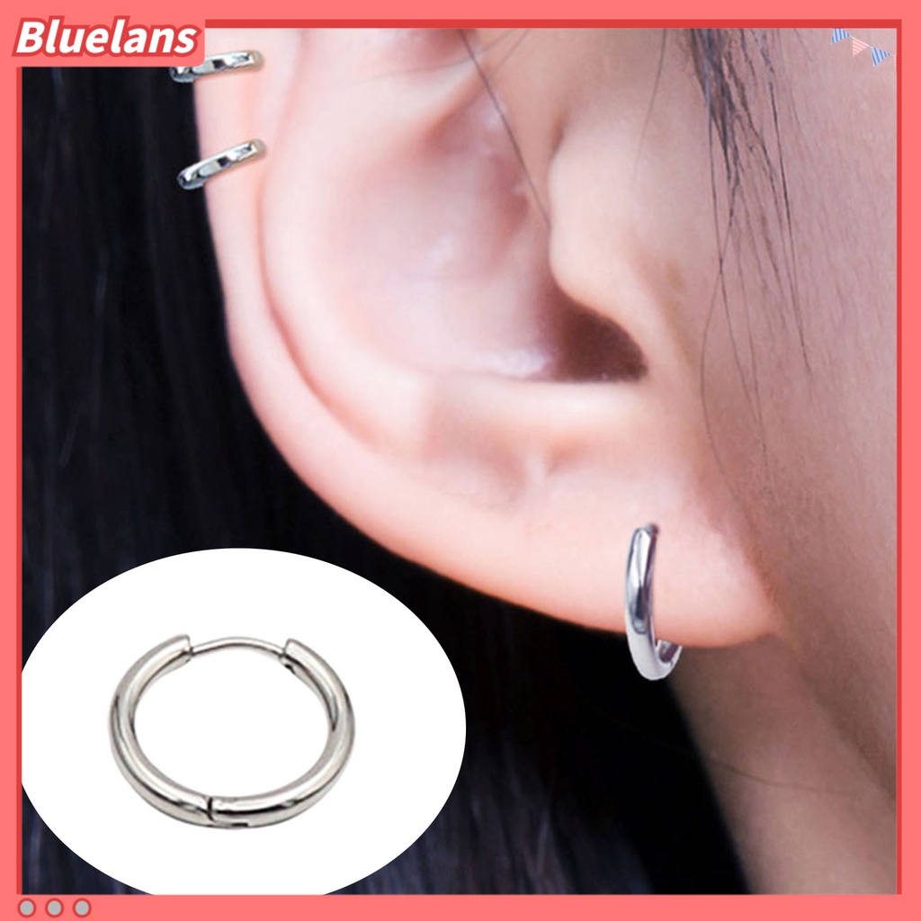 Bluelans Anting Hoop Piercing Bentuk Bulat Untuk Unisex