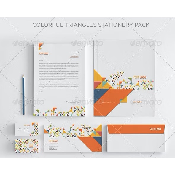 Colorful Triangles Stationery Pack