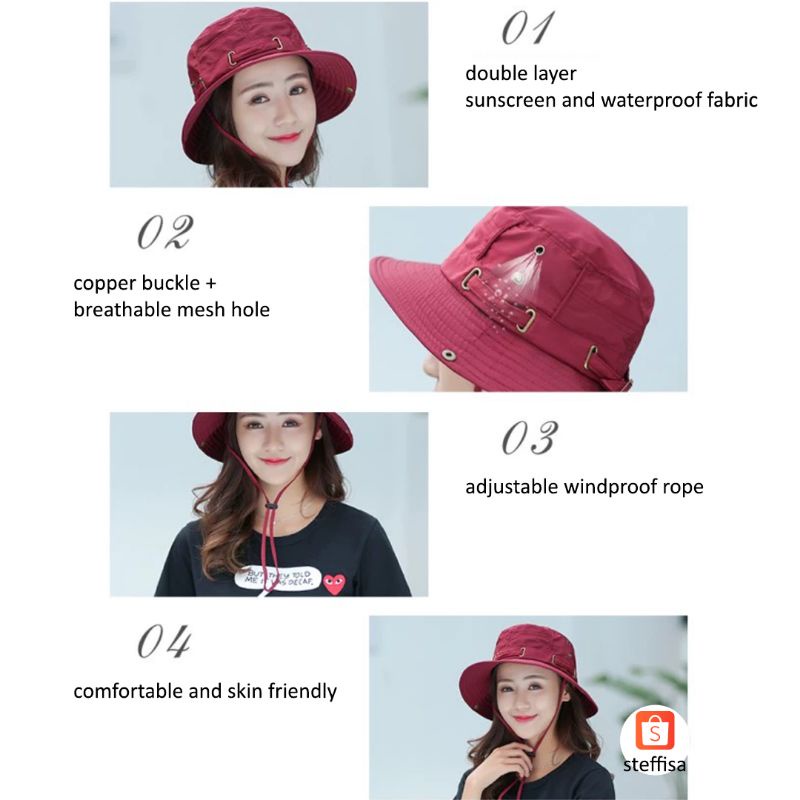 TOPI RIMBA | fashionable outdoor bucket casual hat impor unisex pria wanita dewasa cewek cowok cod keren