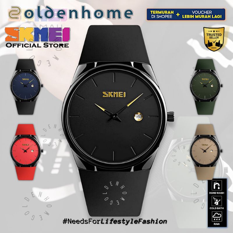 SKMEI 1509 JAM TANGAN SKMEI PRIA ANALOG SIMPLE RUBBER SILICONE TANGGAL DESAIN HIGH QUALITY SKMEI 150
