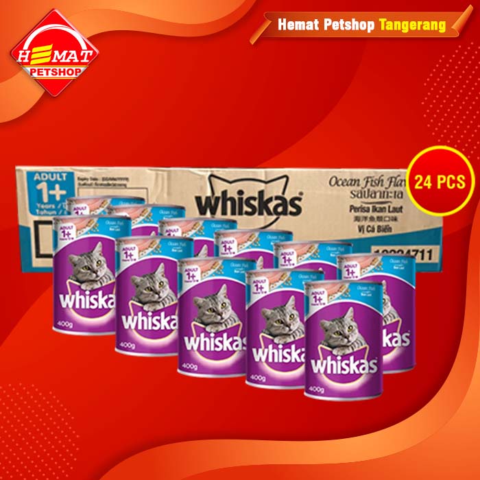 Makanan Basah Kucing Whiskas Kaleng Wetfod Grosir Dus Isi 24 PCS 400GR