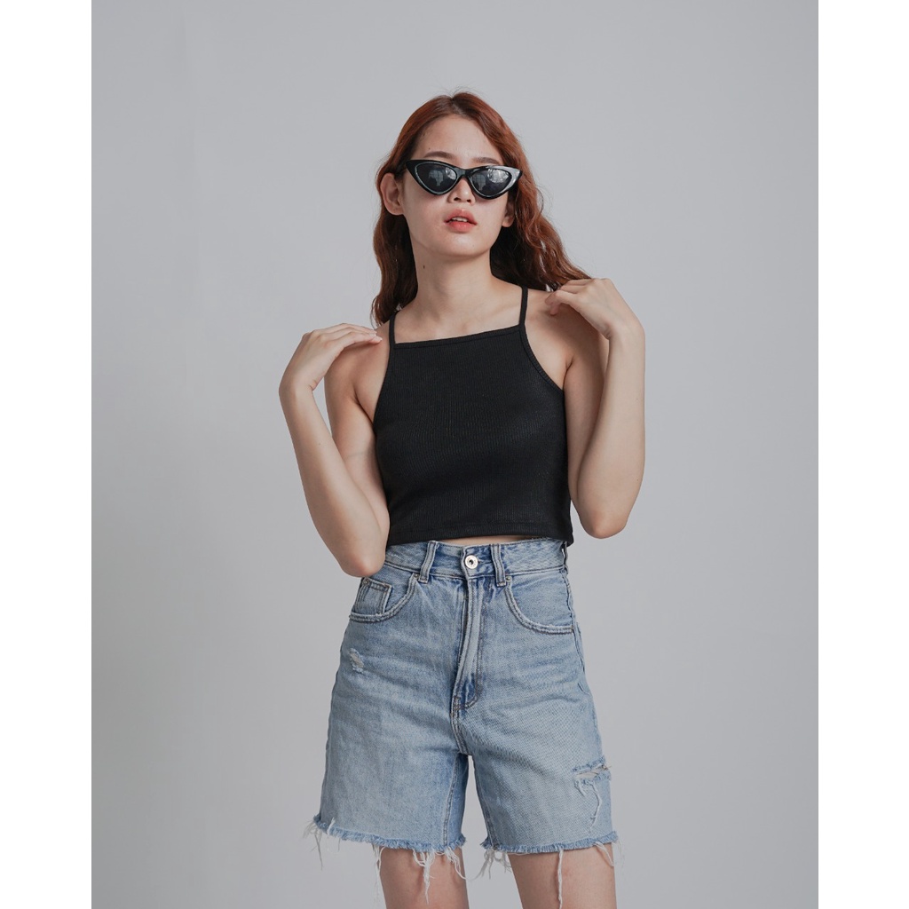 CAVALU Basic Tanktop Tali Knit Tank Top Rajut Crop Tank Top 097