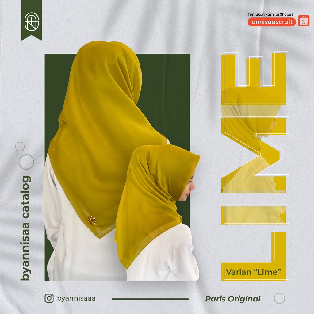 Jilbab Paris Original Byannisaa | Kerudung Instan | Hijab Byannisaa Polos Premium